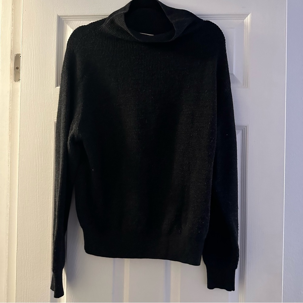 Gray turtleneck sweater